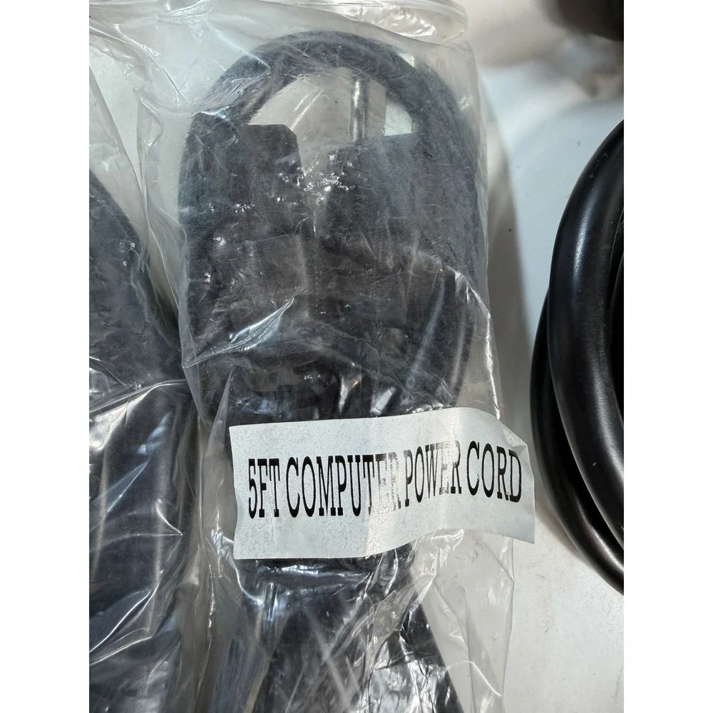 Lot of 45 3-Prong Standard PC Computer Monitor AC Power Cord Cable various size